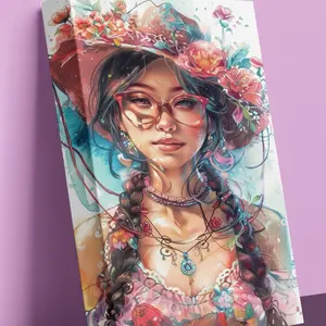 Hawaiian Bella - 24” by 36” XXL Canvas Print Decor Poster Room Wall Tropical Decoration Ornaments Artistic