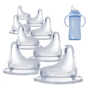 8Pack Replacement Silicone Spout Compatible with NUK, Soft Spout Replacement for NUK Active and Learner Cups, Easy Transition from Bottle to Cup, No Spill for Sippy Cup Nipples