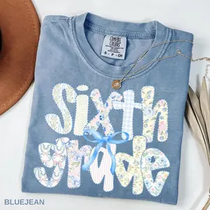 Comfort Colors Sixth Grade Teacher TShirt, 6th Grade TShirt, Teacher Appreciation T-Shirt, T-Shirt for Sixth Grade Teachers, Coquette Bow