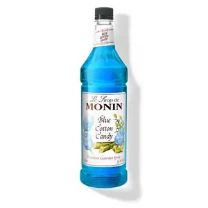 Monin Blue Cotton Candy Syrup - Premium Gourmet Flavor for Drinks & Desserts - 750ml Bottle Sweet Sugar
