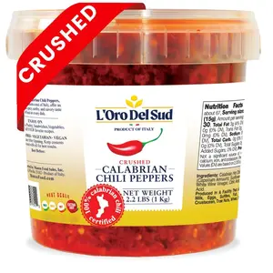 L’Oro Del Sud, Crushed Calabrian Chili Peppers, 2.2 lb (1 kg)