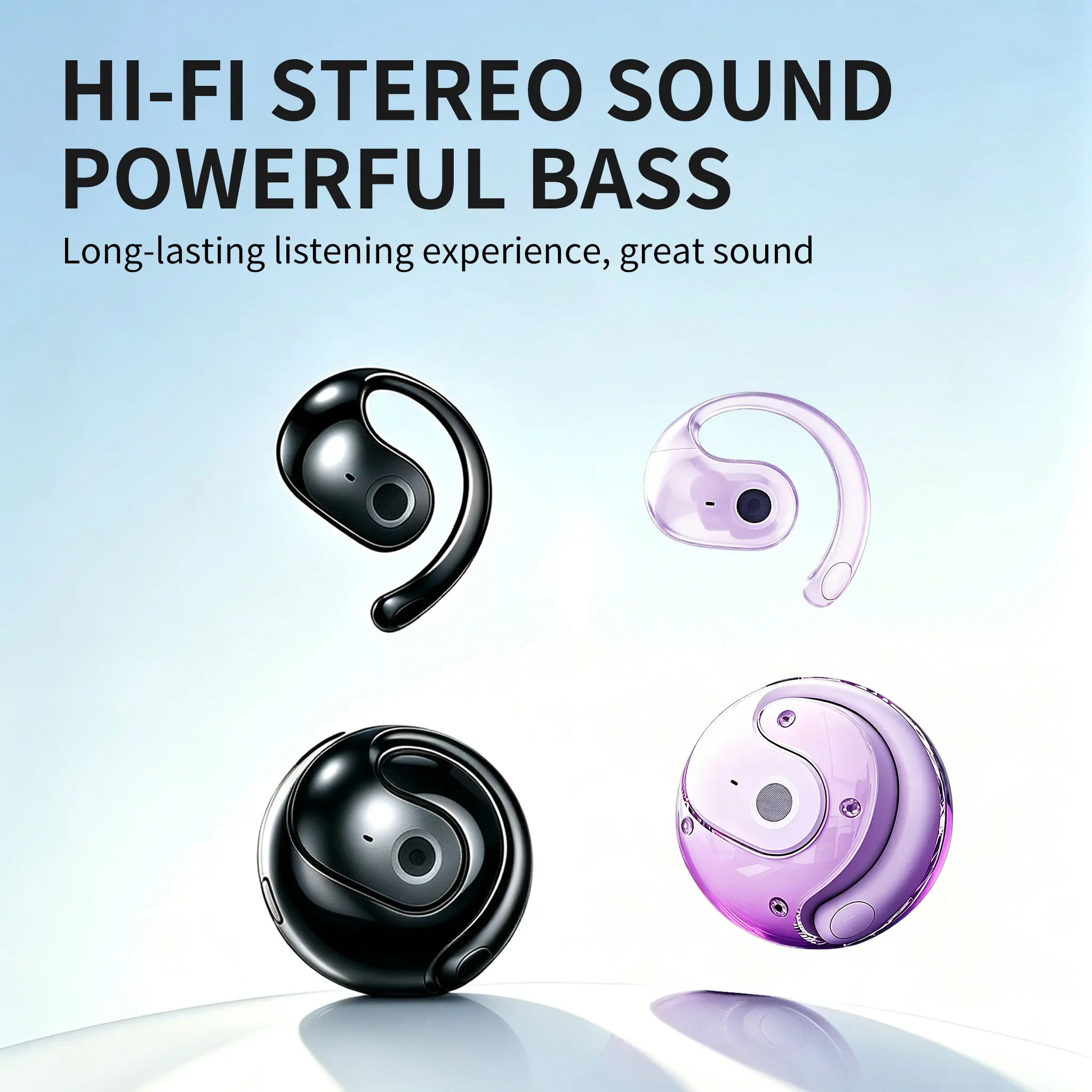 Open Ear  Earbuds – Comfortable Wireless Headphones for Calls, Music & Workouts