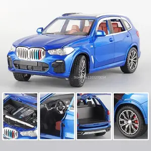 1/24 X5 Alloy SUV Model Car Toy Diecasts Metal Rear Wheel Pull Back Function Vehicle Models With Sound Light Toys For Kids Gifts