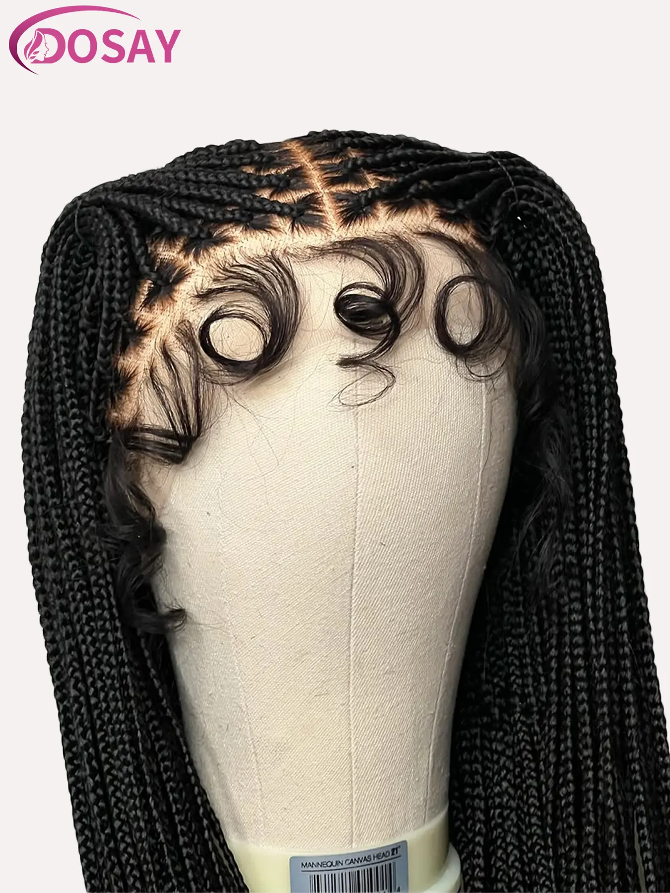 DOSAY 36 Inch Synthetic Knotless Box Braided Wigs Full Lace Cornrow Braids Wig Handmade Lightweight & Breathable with Baby Hair synthetic lace wig
