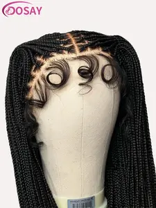 DOSAY 36 Inch Synthetic Knotless Box Braided Wigs Full Lace Cornrow Braids Wig Handmade Lightweight & Breathable with Baby Hair synthetic lace wig
