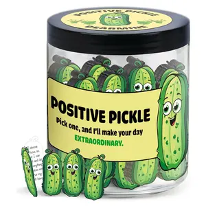 60 Positive Pickle Cards Jar – Inspirational Gift for Graduation, Mother’s Day, Teachers, Friends & Teens