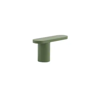Modern L Bar Cabinet Knob Matte Green Plastic Single Hole Drawer Pull, Minimalist Kitchen Cabinet Hardware, Durable Dresser Handle for Bathroom, Closet & Furniture