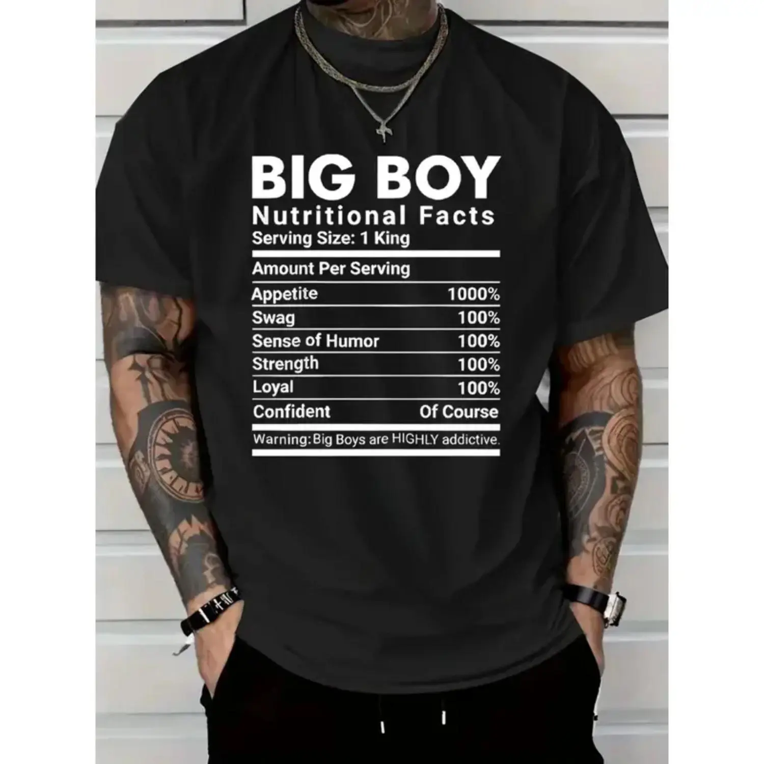 Women's Casual Street Style Crew Neck Short-Sleeve T-Shirt - Lightweight Loose-Fitting Cotton, Humorous Nutrition Facts Graphics, Durable Oversized All-Seasons Top, Shortsleeve