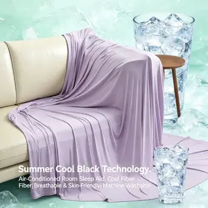 Ultra-Soft Nylon Cooling Blanket, Breathable and Durable, Perfect for Hot Sleepers, Home Office Dorm Decor, Spring Summer Bedding, Machine Washable Blanket