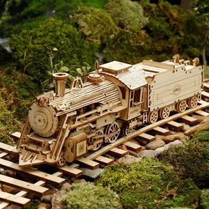 1pcs 3D Wooden Puzzle DIY Train Model Toy, Perfect Birthday Gift for Adults, Home Decor Ornament, Handcrafted Woodcraft Kit