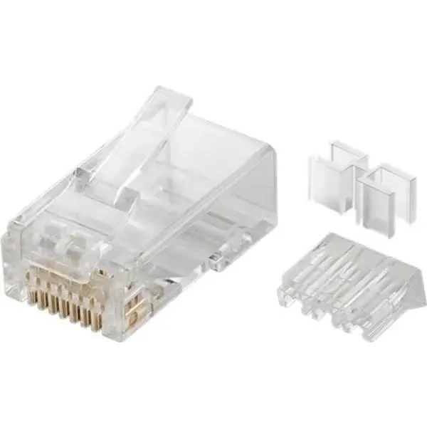 Zoobla - EZ CAT5e RJ45 Pass-Through Network Connectors, UTP Modular Plug for Ethernet Cables - 100 Pack