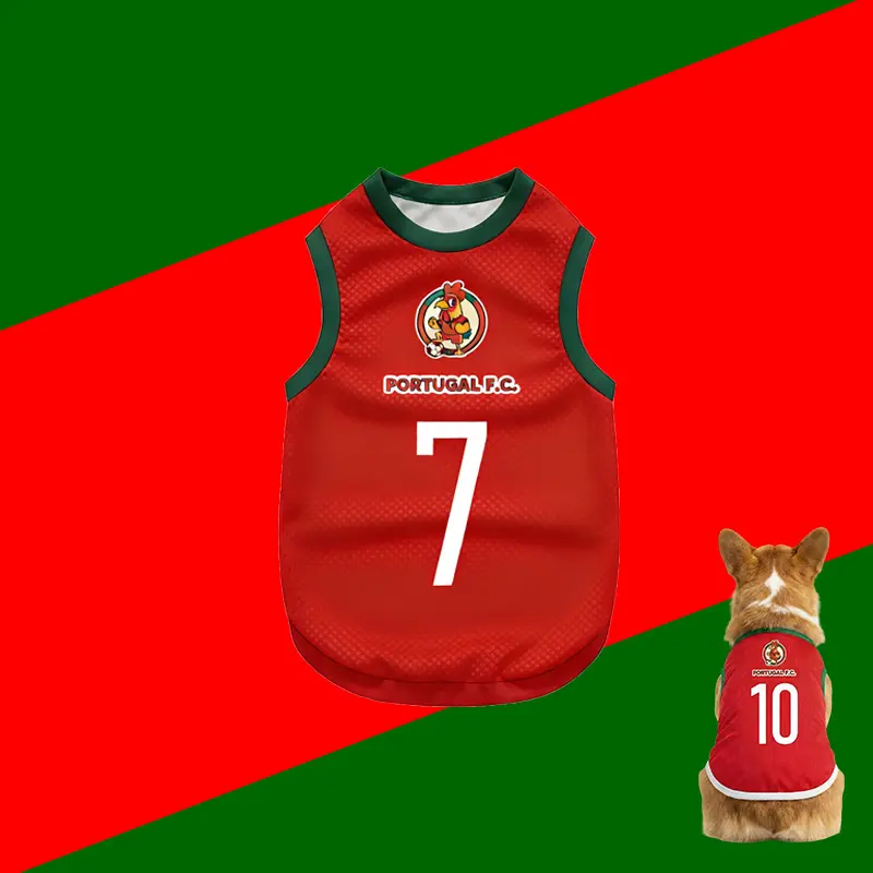 Pet Soccer Jersey for Dogs & Cats – Short Sleeve Team Design, Breathable Sports Shirt for Small Medium Large Breeds SY35