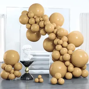 PartyWoo Tan Balloons 100 pcs Different Sizes of 18 12 10 5 Inch Light Brown Neutral Boho Coffee Balloon Arch Kit Garland for Wedding Baby Shower Safari Woodland Birthday Party Decorations Tan-F19