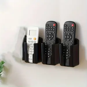 3 Piece Durable Plastic Wall-Mounted Remote Control Holder, TV and Air Conditioner Remote Storage Box, Space-Saving Organizer, TV Remote Rack for Multiple Remotes