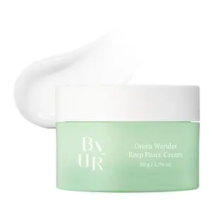 ByUR Green Wonder Keep Peace Cream – Lightweight Hydrating Moisturizer & Barrier Cream for Sensitive Skin, Soothing Oil Control, Exfoliation with Tea Tree, Cica, Salicylic Acid, AHA & Centella Asiatica, Non-Sticky Gel, Facial Pore Care, Korean Skincare