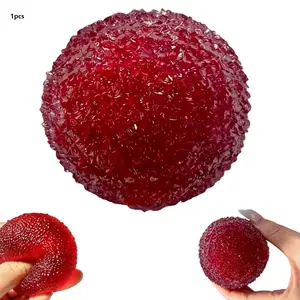 Cute Yangmei shaped soft rubber toy, slow rebound stress relief toy, soft squeeze anxiety relief ball, ASMR satisfying fruit toy, suitable for children and adults