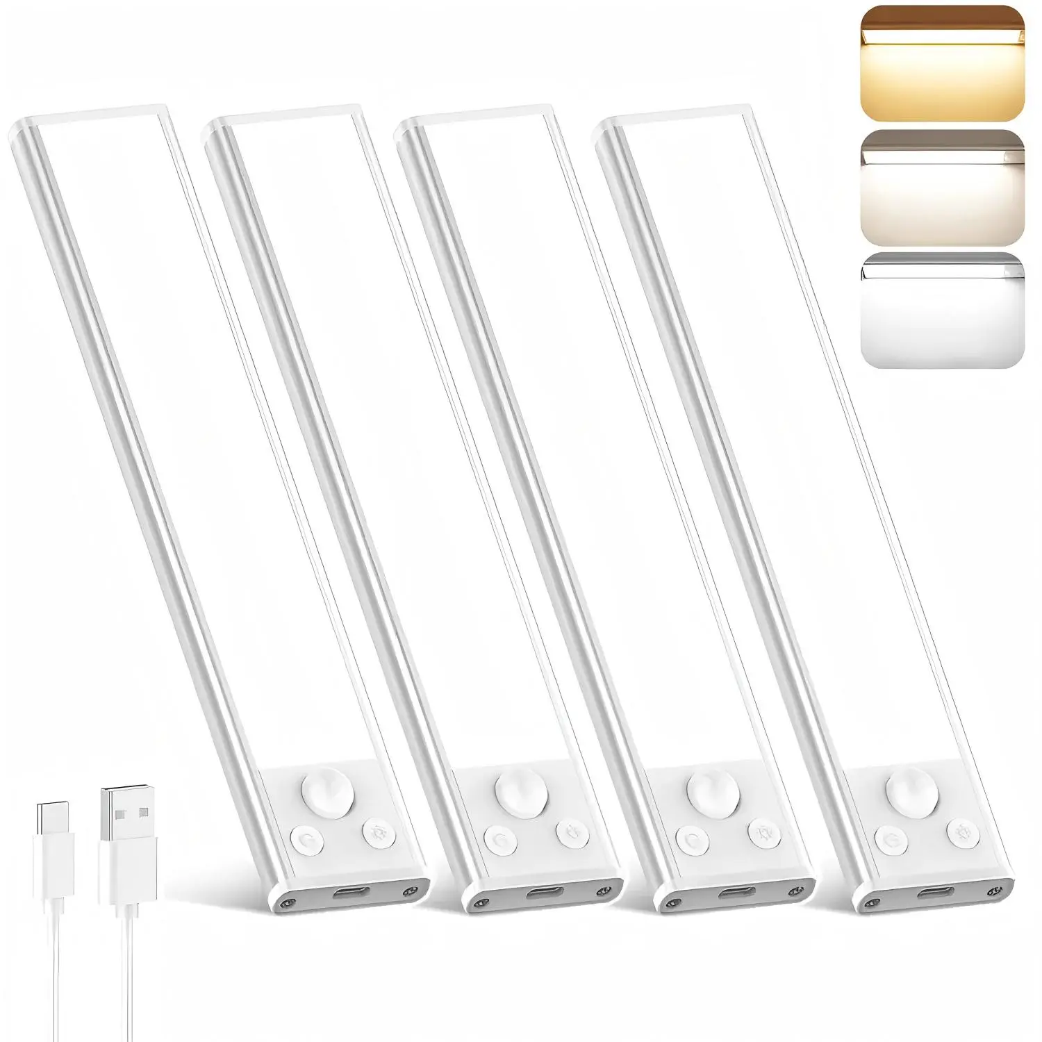 Indoor Motion Sensor Under Cabinet Lights, USB Charging Light with Self-Adhesive Installation, Mountable on any applicable surface