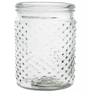 212 MAIN Hobnail All-Glass Cylinder Vase, Transparent Decorative Vases for Room & Wall Display, Model AI-GL433CLR-Q01 (MDR Trading), All-Glass Vases