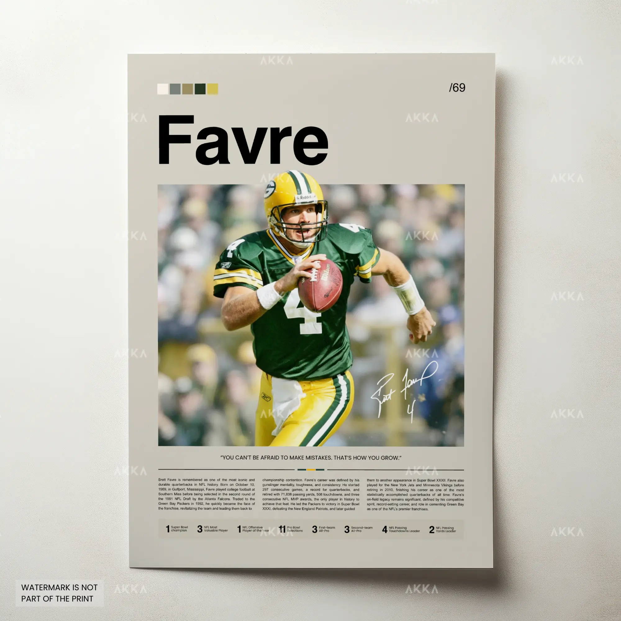 Brett Favre  -  Green Bay Packers poster