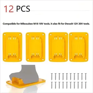 Dewalt 20v/12V Drill Tool Mount, Heavy-Duty Abs Wall Organizer Rack, Drill and Battery Holder, Garage Workshop Job Site Storage