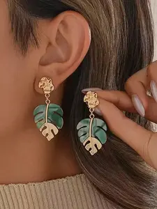 Creative Monstera Leaf Earrings for Women, Trendy Fashionable Daily Wear, Perfect for Vacations and Casual Styles, Jewelry Gifts, Lightweight Earring