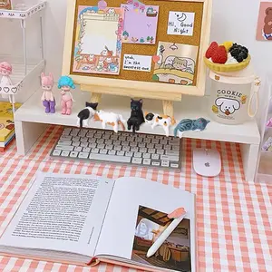 5 Pcs Mini Cat Figurines Car Decor Dashboard Accessories Cute Resin Cat Ornaments for Rearview Mirror Desk Decorations Funny Car Gifts Interior Decors