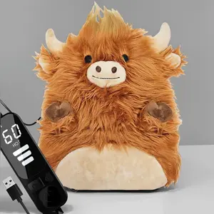 P-P Highland Cow Heating Pad: Cute + comforting!USB portable, 12x9" plush – menstrual pain relief for neck/back/shoulder, perfect gift for women.