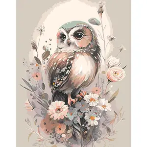 Mrnsiet Owl Counted Cross Stitch Kits for Adults, Animals Stamped Cross Stitch Kits for Beginners, Needlepoint Cross-Stitch Patterns Embroidery Kits Arts and Crafts for Home Decor 12×16 Inch
