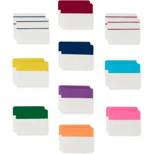 200pcs 2 Inch Writable Reusable Sticky Index Tabs, 10 Assorted Colors for Organizing Books Files Office Home Use Adhesive Tabs Sticky Labels