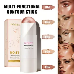 Moist Shimmering Highlight Stick, Easy Glide Cream Contour with Sheer Glass-Like Buildable Radiance, Natural Radiant Glow for Face and Body, Lightweight Portable Makeup Stick for Everyday Use and On-the-Go Touch-Ups