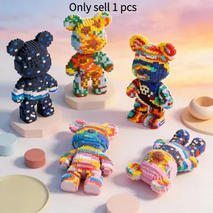 Yanhuang Bear 3D Puzzle Building Blocks Decoration, Montessori Puzzles Gift, Ideal Gift for Thanksgiving Christmas Halloween Easter, Home Office Party Decor