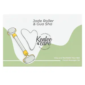 Kenlee Care Jade Roller & Gua Sha Set - Luxury Facial Tool for Gentle Massage & Skin Care - Compact Travel Size - Natural Jade Materials - Enhance Your Wellness Routine