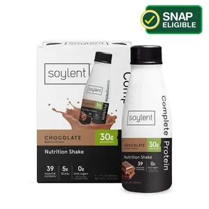 (W)Soylent Complete Protein Nutrition Shake, Chocolate, 11 oz, 4 ct