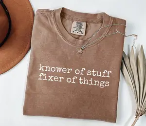Comfort Colors Knower of Stuff Fixer of Things Shirt, Funny Handyman Dad Gift, Men’s Graphic Tee, Father’s Day Husband Tee, Gift For Dad - LORA ATCHER