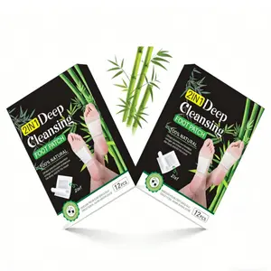 12 Pack Natural Foot Pads Ginger Bamboo Vinegar Foot Care Patch Message Deep Cleansing Relief, Better Rest, Feet Health Patches, Relaxing Muscles Kit Christmas Gifts for Women