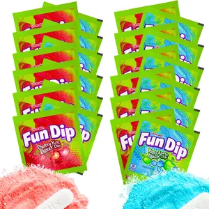 Fun Dip Candy 24 Pack, 2 Flavors - Cherry Yum Diddly Dip and Razz Apple Magic Dip - Nostalgic Candy
