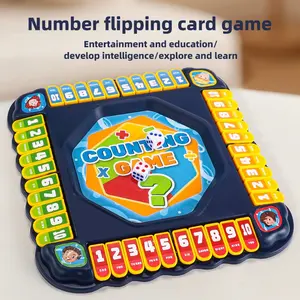 Math Box Game, Number Flip Dice Game for 4 Players, Enhances Brain Sensitivity, Logic Board Game, Perfect for Family Gatherings