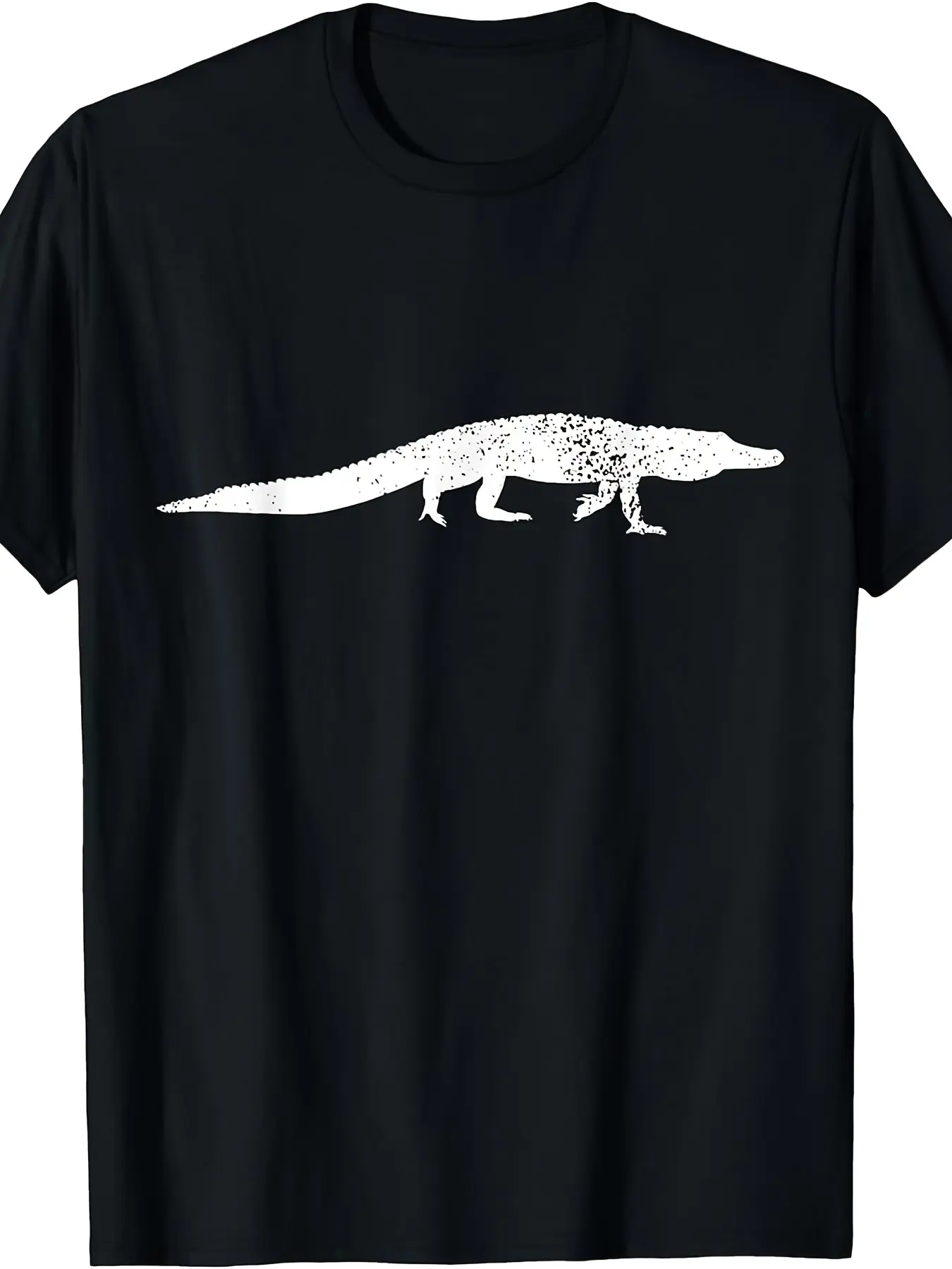 Men' Vintage Alligator  Crocodile Print T-Shirt - unisex soft cotton short sleeve t shirt, vintage graphic casual tee for men women teens, perfect birthday holiday gift for camping travel gym daily street casual wear
