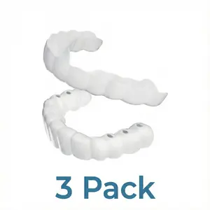 【3 PIECES】Instant SnapOn Veneers 3 Pack Teeth Whitening Smile Cover Ceramic Temporary Comfortable Fit Reusable Moldable Confident Shine Party Essential for Men Women Photo Ready Oral Stain Remover Accessory Protector Toothbrush