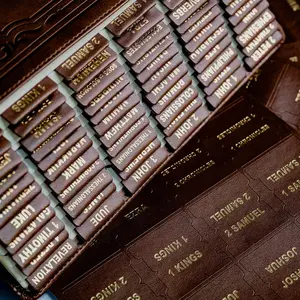 -Leather  Tabs,  Tabs for women and men( Foil Lettering) Large Print Stickers, Easy to Read and Apply, 80 Chapters Labels for Easy Navigation(Brown)