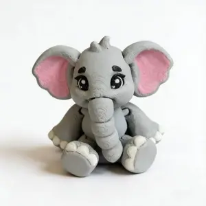 Cute 3D Printed Elephant Figurine, Cute Animal Design, Moving Hands and Legs, Bookshelf Desktop Decoration, Christmas Gift, Holiday Present
