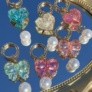 Handmade Bow Diamond Pearl Keychain