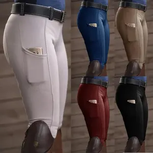 sports pants Horse Riding Pants Clothes For Women Men Fashion High Waist Trouser Elastic Equestrian Breeches Skinny Trousers Equipments Outdoor Can be used with raincoat