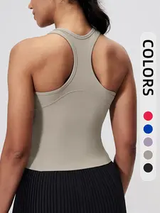 Women's Solid Color Sports Bra, Breathable Comfortable Sports Vest, Ladies Sportswear for Yoga Gym Workout, Workout Activewear, Athletic Apparel