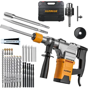 1-1/4 Inch SDS-Plus Heavy Duty Rotary Hammer Drill/Demolition Hammer,  2 Functions With Vibration Control, 1200W Electric Rotary Hammer Including Concrete Drill Grease, Chisels And Corded Rotary Hammer 26mm Drill Bits