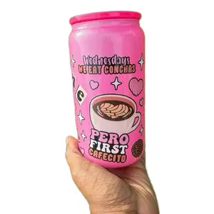 Custom Cups - Purple Design with Cat Illustration & Floral Patterns Handcrafted Unique Artwork for Delightful Visual Experience