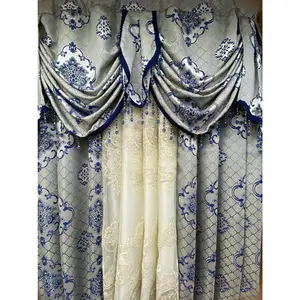 Tina 5-Piece Luxury Curtain Set – Blue | Fits 59 Inch Wide Window