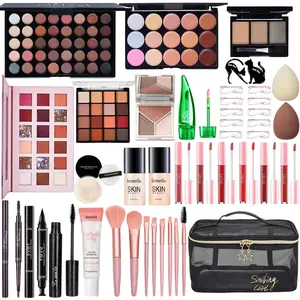 All-in-One Makeup Kit for Women – Complete Makeup Gift Set with Foundation, Primer, Eyeshadow, Contour, Lipstick, Eyeliner, Mascara & Brush Set Cosmetic