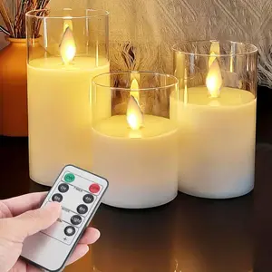 Remote Control LED Candle Light, 1 Set Battery Powered Flameless Candle Light, Decorative Candle Light for Home Party Wedding(without Battery), Halloween