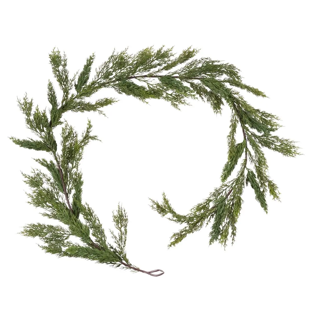 212 MAIN 72 in. Faux Cedar Design Iron Garland Set of 2 - Artificial Cedar Wreaths & Swags, Plastic Plants for Home Front Door Festive Decorations